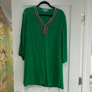 Dina Be - Embellished Green Tunic Top